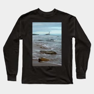 St marys lighthouse whitley bay from the beach Long Sleeve T-Shirt